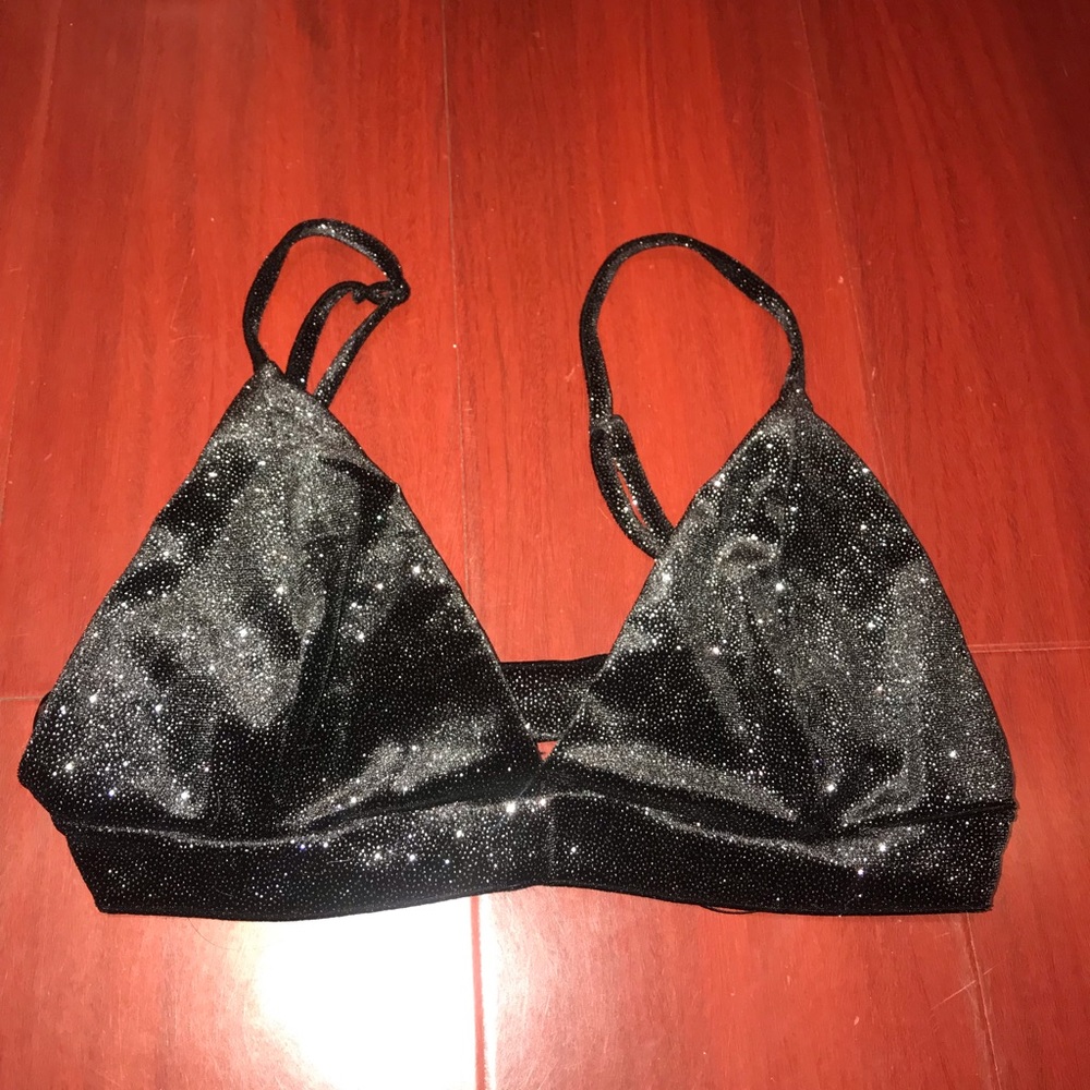 Black sparkly bralette